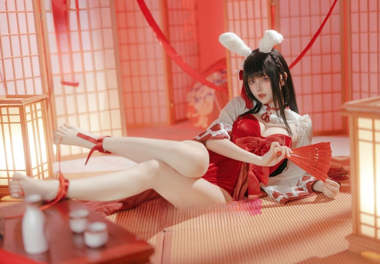 屿鱼 碧蓝航线 大山·祈愿的巫女兔-最佳coser